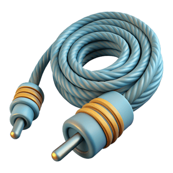 magnificent vintage Audio Cable Coiled Element Transparent Background exclusive png