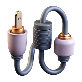serene vintage Audio Cable Connectors Mini Jack and Usb Transparent premium png