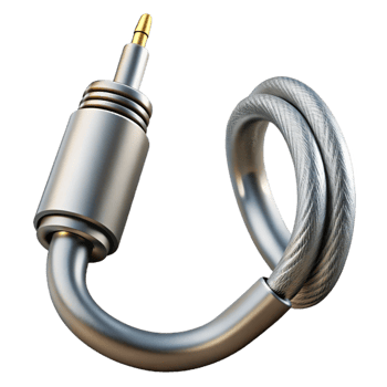 vibrant modern Audio Cable Straight Silver Finish Cutout genuine png