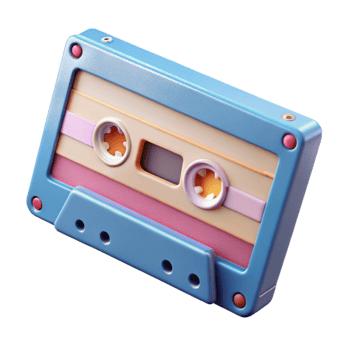vibrant rustic Audio Cassette Tape Retro Design detailed png