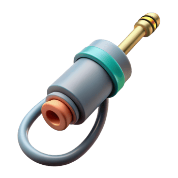 beautiful vintage Audio Jack Stereo Plug Cutout with Realistic Detail detailed png