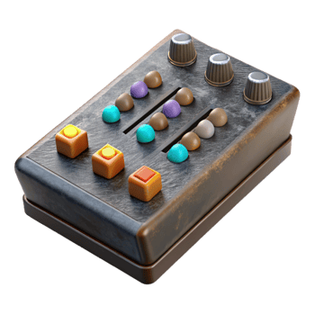 vibrant modern Audio Mixer Channel Strip Close Up premium png