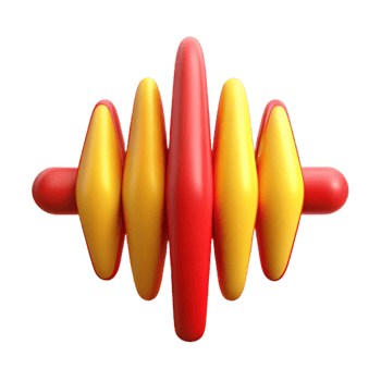 elegant traditional Audio Waveform Red and Yellow Peaks detailed png