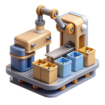 vibrant creative Automated Assembly Line Transparent Background exclusive png