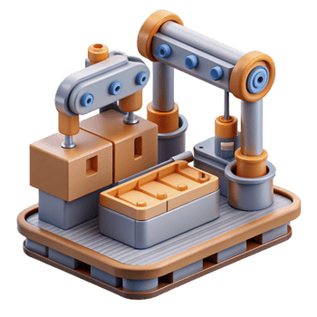 impressive abstract Automated Assembly Line Top View Cutout png