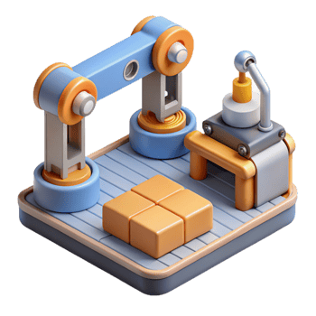beautiful contemporary Automated Assembly Line Top View Cutout genuine png