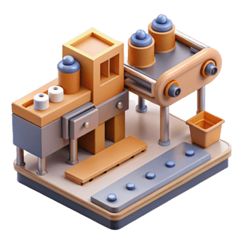 serene rustic Automated Assembly Line Top View Cutout high resolution png