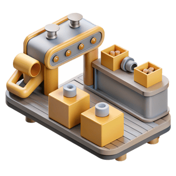 serene contemporary Automated Assembly Line Top View Cutout professional png