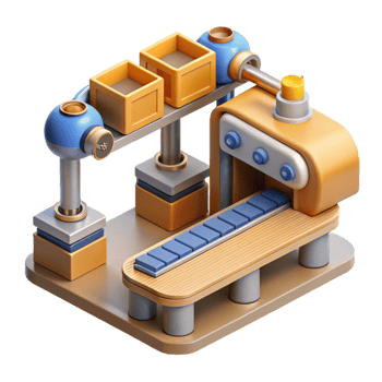 serene creative Automated Assembly Line Top View Cutout png