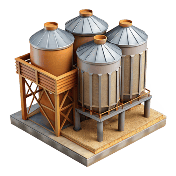beautiful contemporary Automated Grain Storage System authentic png