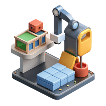 stunning vintage Automated Inspection System Isometric View detailed png