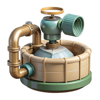 serene vintage Automated Irrigation System Side View Transparent Background detailed png