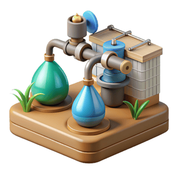 elegant rustic Automated Irrigation System with Drip Lines premium png