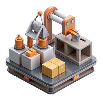 magnificent traditional Automated Manufacturing Process Isometric View Cutout professional png