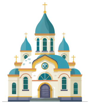 An illustrated image of an ornate religious architectural building png