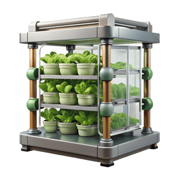 dramatic artistic Automated Vertical Farming System Transparent Background png