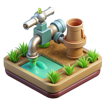 extraordinary abstract Automatic Irrigation System at Work Cutout Element premium png