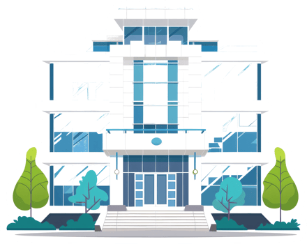 Modern Architectural Building Depicted With Flat Design Illustrations png