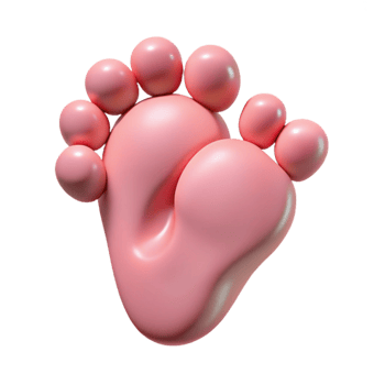 elegant classic Baby Footprint Tiny Feet Pink Cutout png
