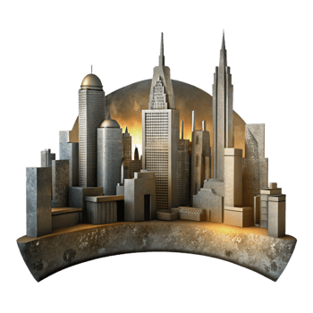 beautiful creative Backlit Urban Cityscape Silhouette Cutout exclusive png