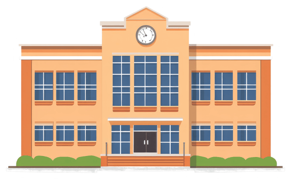 A flat illustration depicting a building facade with many windows png