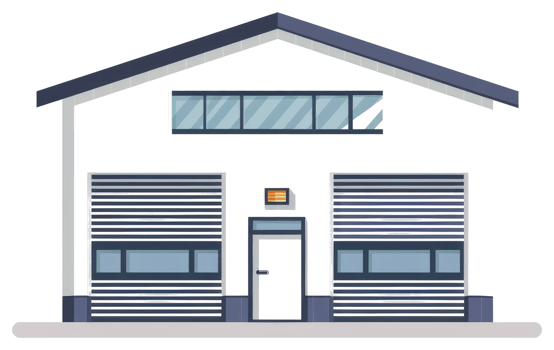 A Simple Illustration of a Modern Commercial Building Facade png