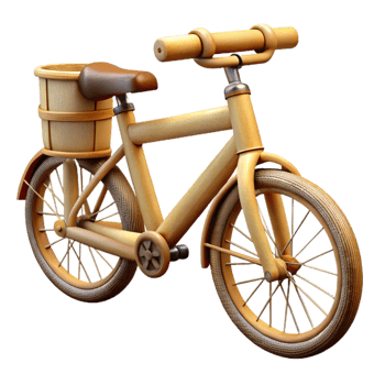 impressive minimalist Bamboo Bicycle Side View premium png