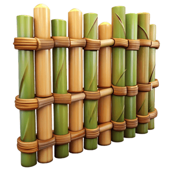 serene creative Bamboo Fence Detail Close Up Element exclusive png