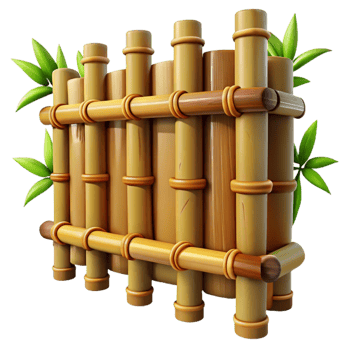elegant minimalist Bamboo Fence Detail Close Up Element authentic png