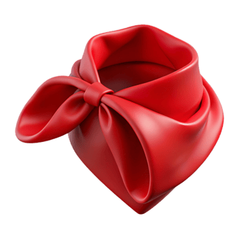 serene creative Bandana Folded Red on Transparent Background professional png