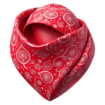 stunning vintage Bandana Paisley Pattern Red on Transparent Background png