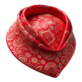 vibrant vintage Bandana Paisley Pattern Red on Transparent Background exclusive png