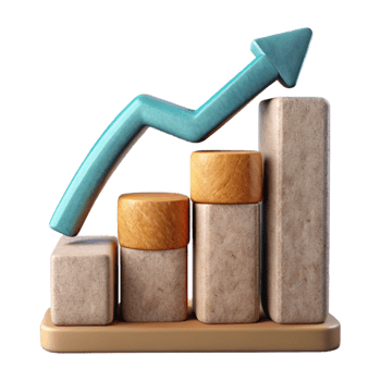 extraordinary modern Bar Graph with Upward Trend Cutout Element high quality png