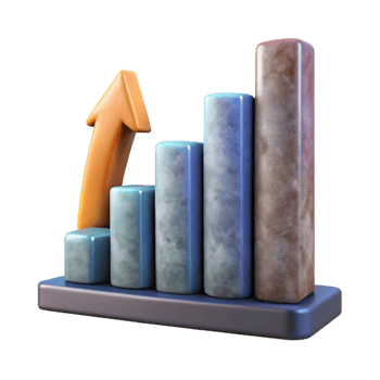 elegant modern Bar Graph with Upward Trend Cutout Element exclusive png
