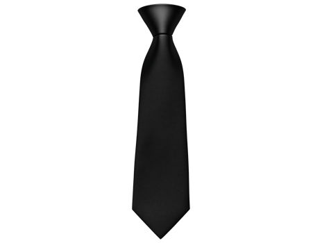 Elegant black Necktie for Formal Occasions png