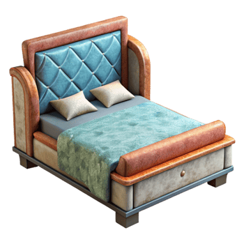 impressive traditional Bed Frame Upholstered Headboard Transparent Background exclusive png