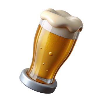 serene abstract Beer Glass with Golden Lager Transparent Background authentic png