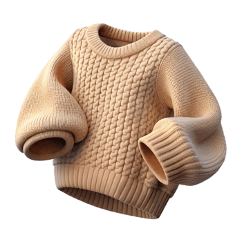 magnificent contemporary Beige Knit Sweater Folded Cutout detailed png