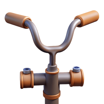 wonderful artistic Bicycle Handlebar with Grips Front View high quality png