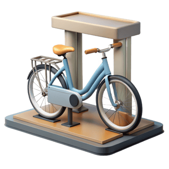 impressive vintage Bicycle Sharing Station Front View Transparent Background high quality png