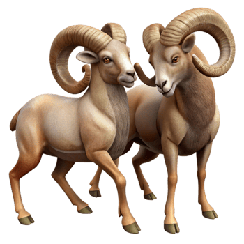 elegant modern Big Horn Sheep Rams Fighting professional png