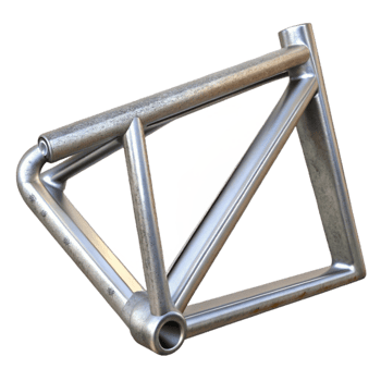 impressive minimalist Bike Frame Aluminum Close Up Transparent Background high resolution png