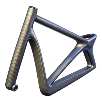 vibrant minimalist Bike Frame Carbon Fiber Close Up Transparent Background original png