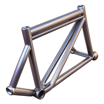 dramatic traditional Bike Frame Steel Close Up on Transparent Background png