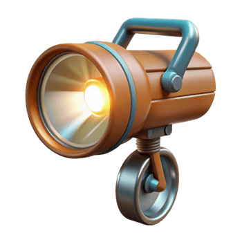 dramatic minimalist Bike Light Beam Front View Transparent Background premium png