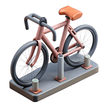 stunning artistic Bike Rack with Bicycles Front View professional png