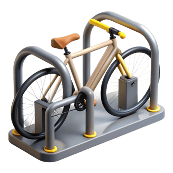 elegant modern Bike Rack with Bicycles Front View png