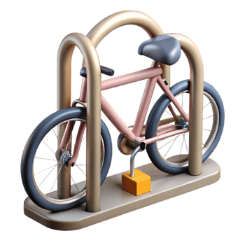 impressive abstract Bike Rack with Bicycles Front View authentic png