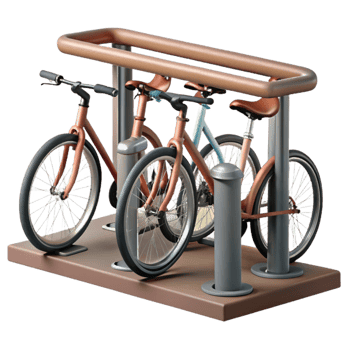 wonderful creative Bike Rack with Bicycles Front View detailed png