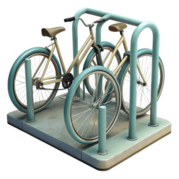 magnificent classic Bike Rack with Bicycles Front View professional png
